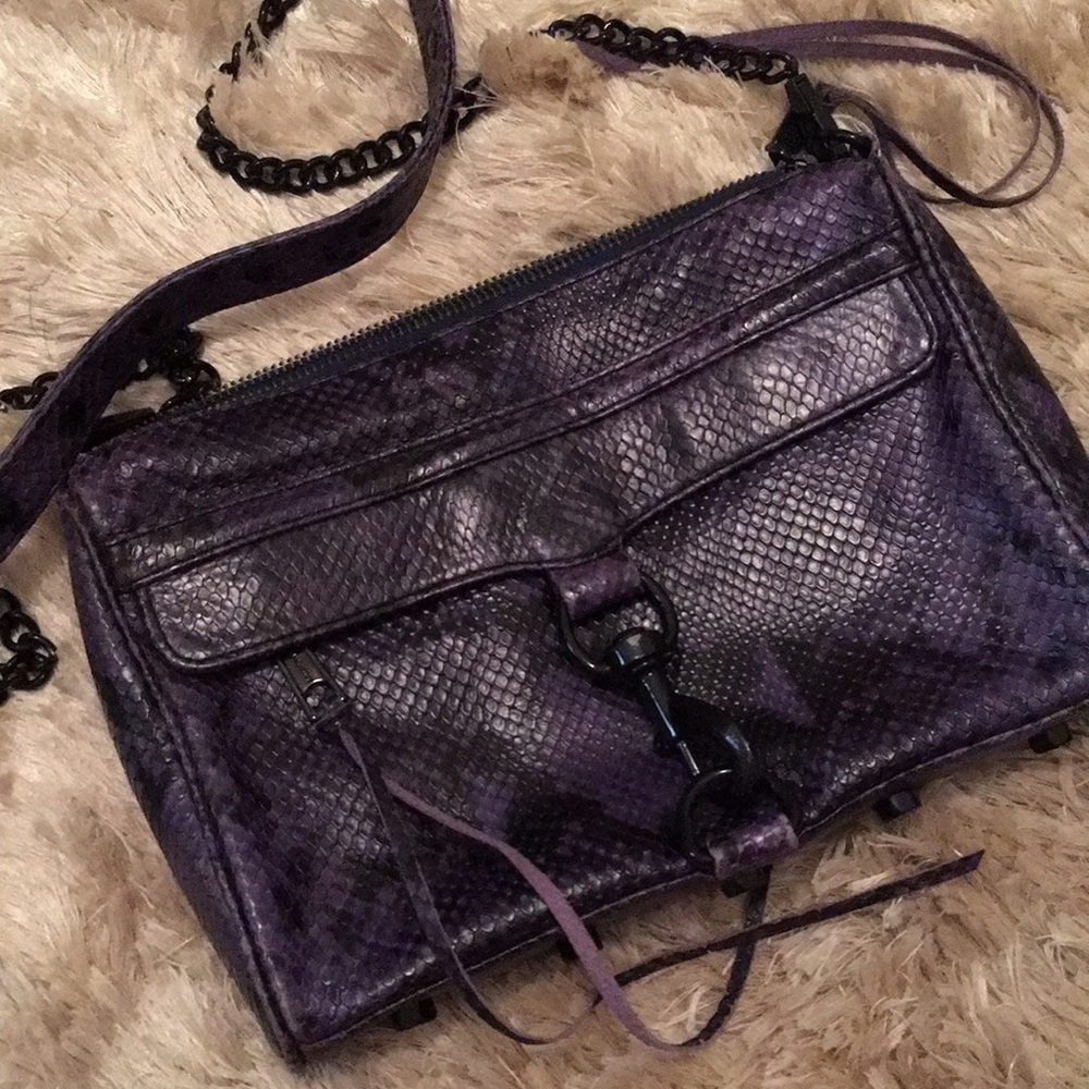 Rebecca Minkoff Purple snakeskin M.A.C. crossbody